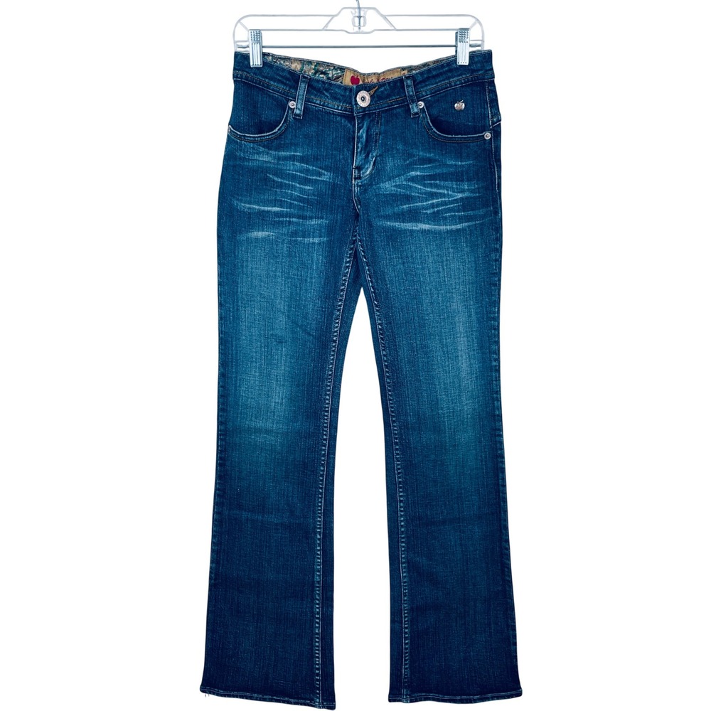 Apple Bottoms Girls Dark‎ Wash Bootcut Jeans Embroidered Apple Pockets Size 5/6